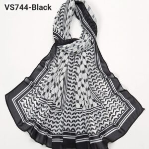 Chiffon Fabric Palestine VS744 Black color hijab