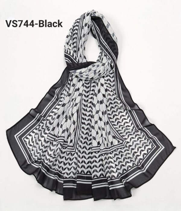 Chiffon Fabric Palestine VS744 Black color hijab