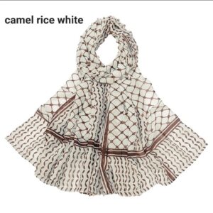 Chiffon Fabric Palestine YW313 camel rice white color hijab