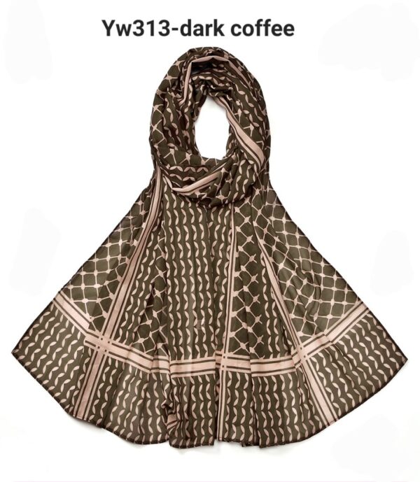 Chiffon Fabric Palestine VS744 Black color hijab - Image 4