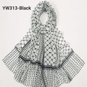 Chiffon Fabric Palestine Yw313 Black color hijab