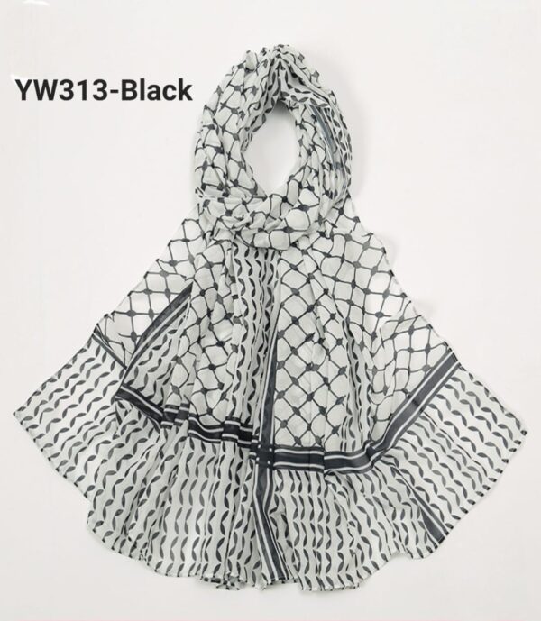 Chiffon Fabric Palestine Yw313 Black color hijab
