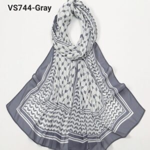 Chiffon Fabric Palestine VS744 Gray color Hijab